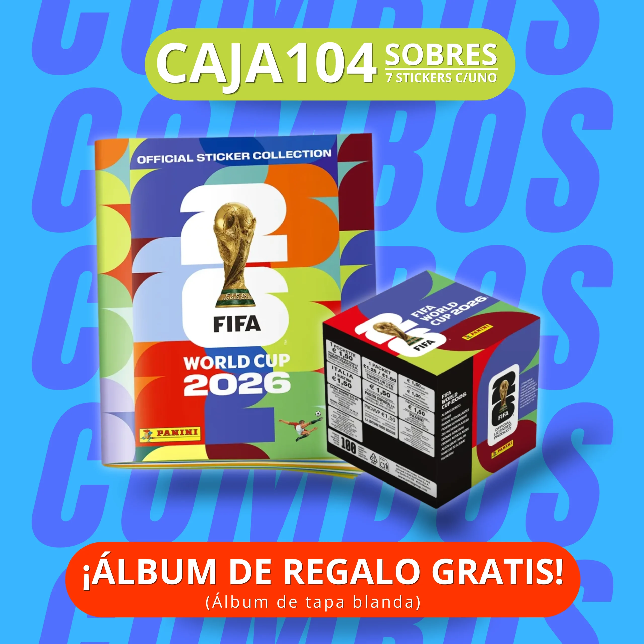 Caja x104 Sobres + Álbum Tapa Blanda