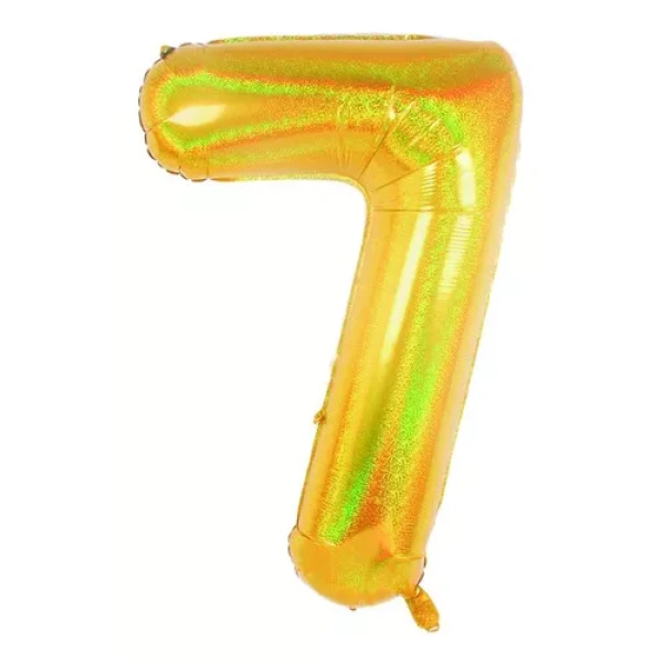 Globo Número Nº7 Dorado 36cm - 16 pulgadas