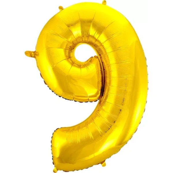 Globo Número Nº9 Dorado 72cm - 32 pulgadas