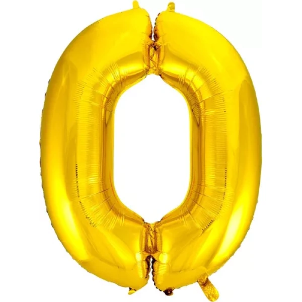 Globo Número Nº0 Dorado 36cm - 16 pulgadas