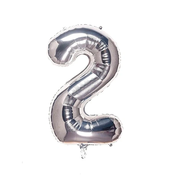 Globo Número Plateado Nº2