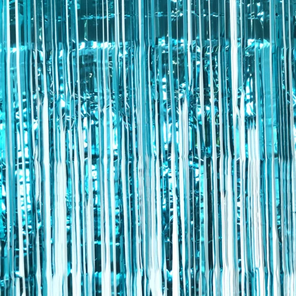 Cortina Metalizada 2x1m Color Celeste