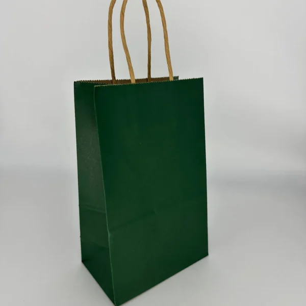 Bolsa Sorpresitas Papel con Asas Verde Oscuro - por unidad