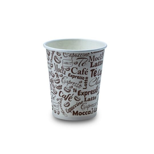 vaso cafe con tapa 8oz x 10 unidades