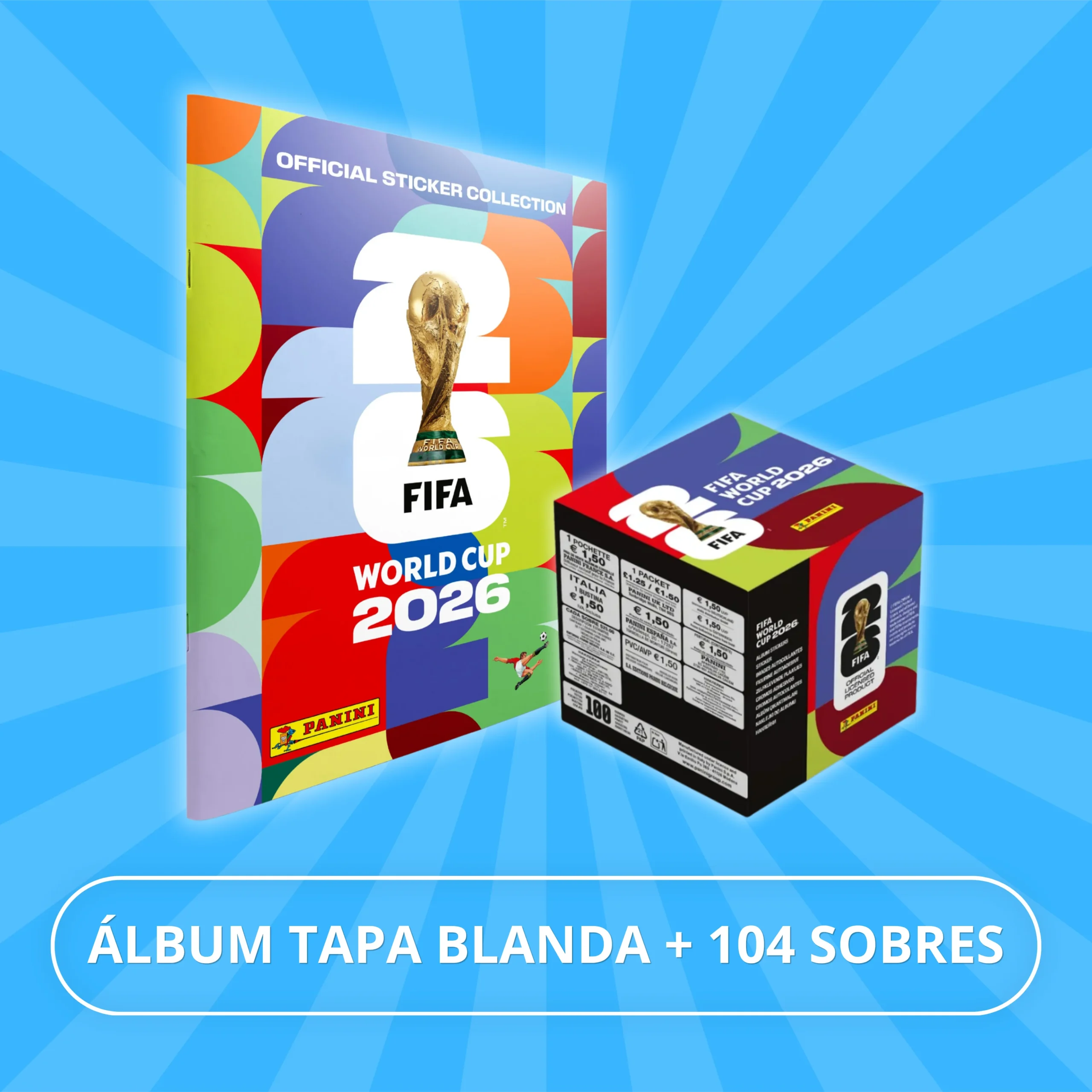 Caja x104 Sobres + Álbum Tapa Blanda