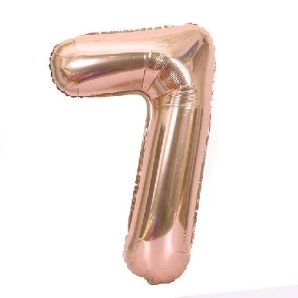 Globo Número Rosa Oro Nº7 72cm - 32 pulgadas