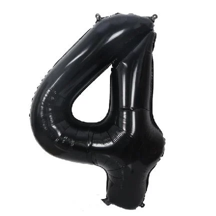 Globo Número Negro Nº4 72cm - 32 pulgadas