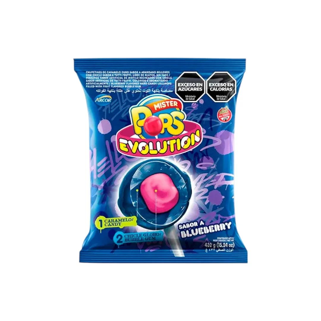Chupetin Mr Pops BlueBerry x 24 Unidades