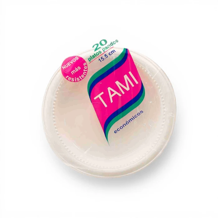 Plato Descartable TAMI Blanco 15 cm x20u