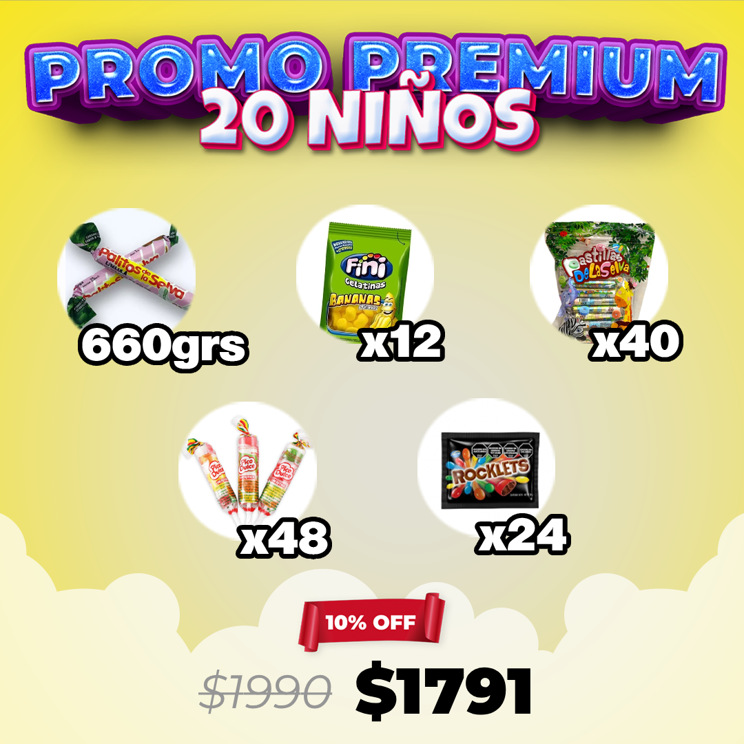 Promo Golosinas Premium para 20 Niños