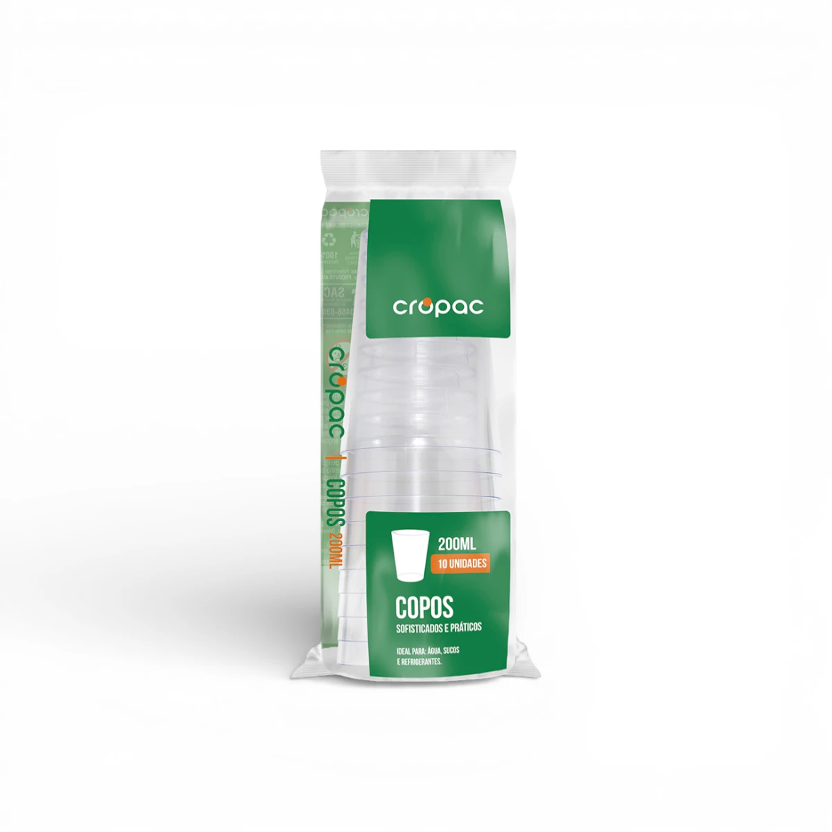 Vaso Acrílico Transparente Cropac 200ml x10u