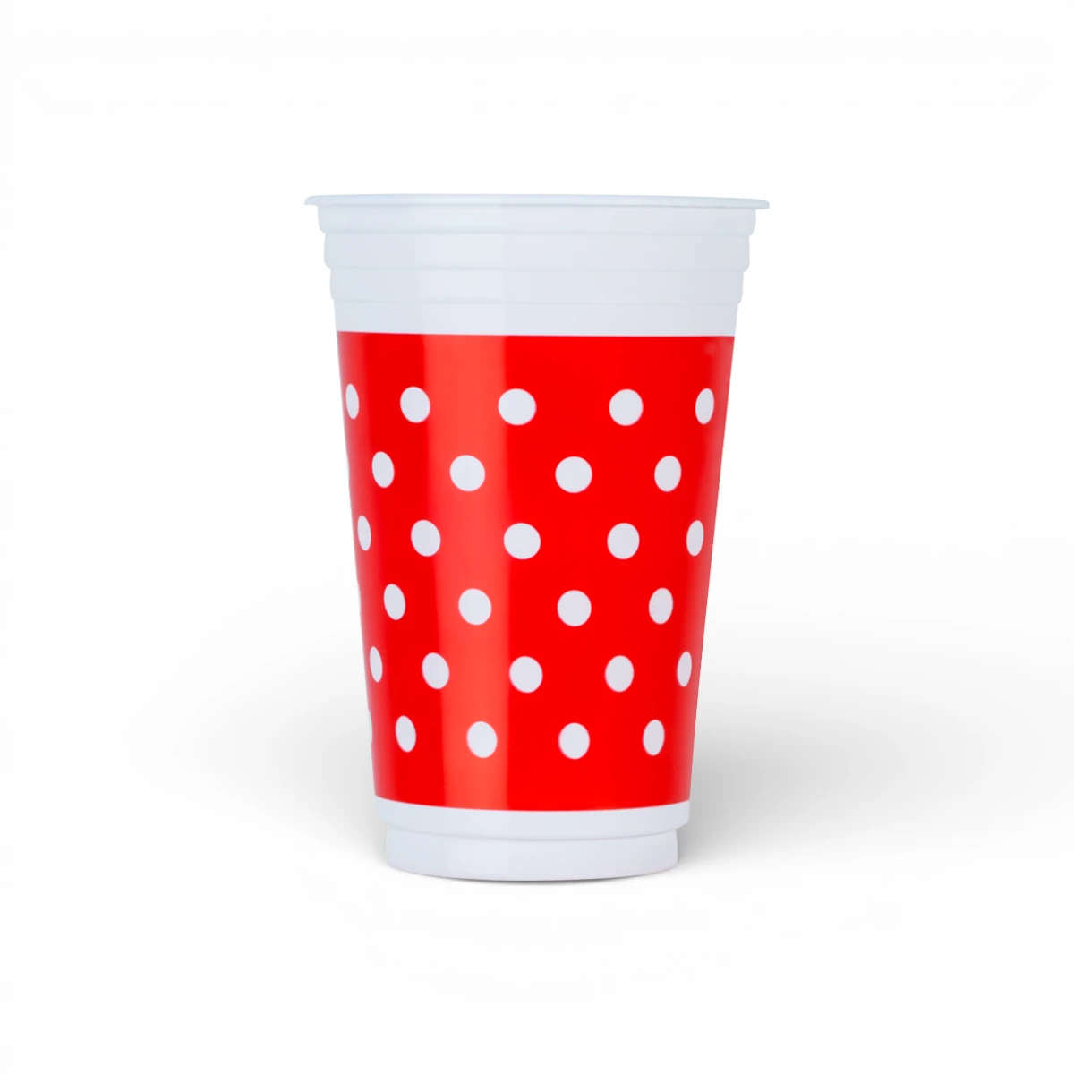 Vaso Copobras Blanco con Puntos Rojos 330ml x30u