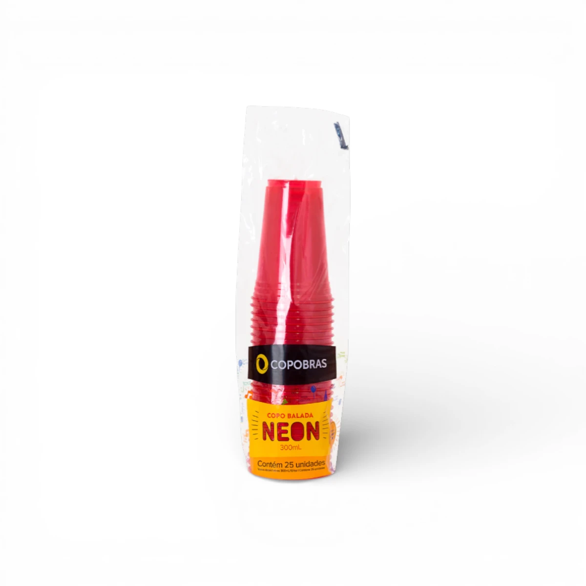 Vaso Fluo Neón Copobras 300ml x25u – Rojo