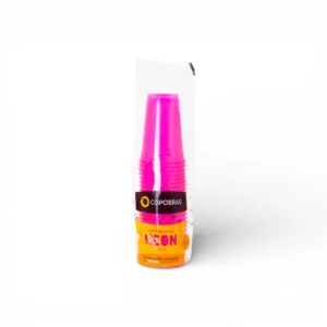 Vaso Fluo Neón Copobras 300ml x25u – Rosa - Imagen 3